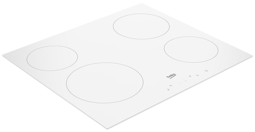 Электрическая варочная панель Beko HIC64400W 58 см, 4 конфорки стеклокерамика, белый фото 2