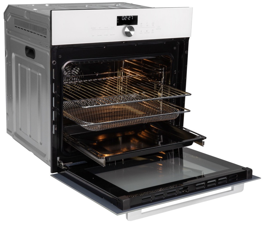 Электрический духовой шкаф Zigmund & Shtain E 168 W 59 см, 73 л гриль конвекция, белый фото 2