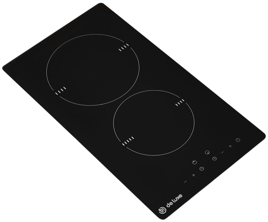 Электрическая варочная панель De luxe VC3E230-T04 (EVS2902.00) 29 см, 2 конфорки стеклокерамика, черный фото 2