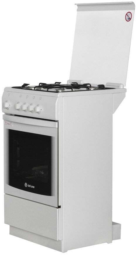 Газовая плита De luxe 5040.37 г к 50 см, 43 л, 4 конфорки, белый фото 2