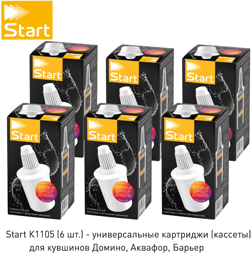 Сменный модуль для систем фильтрации воды Новая вода Prio К 1105-6 Start ФЭ, 6 шт. фото 2