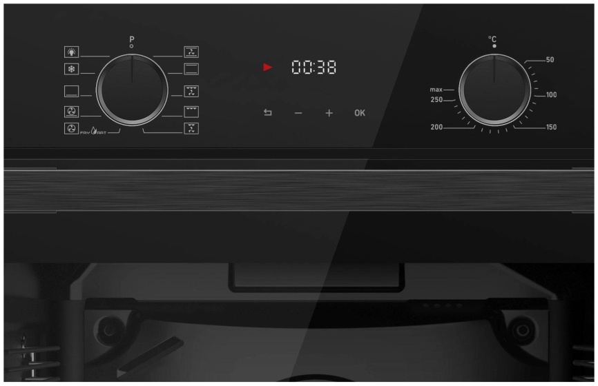 Электрический духовой шкаф Jacky's Электрический духовой шкаф Jackys JO EN7638 59 см, 75 л, гриль и конвекция, черный фото 2