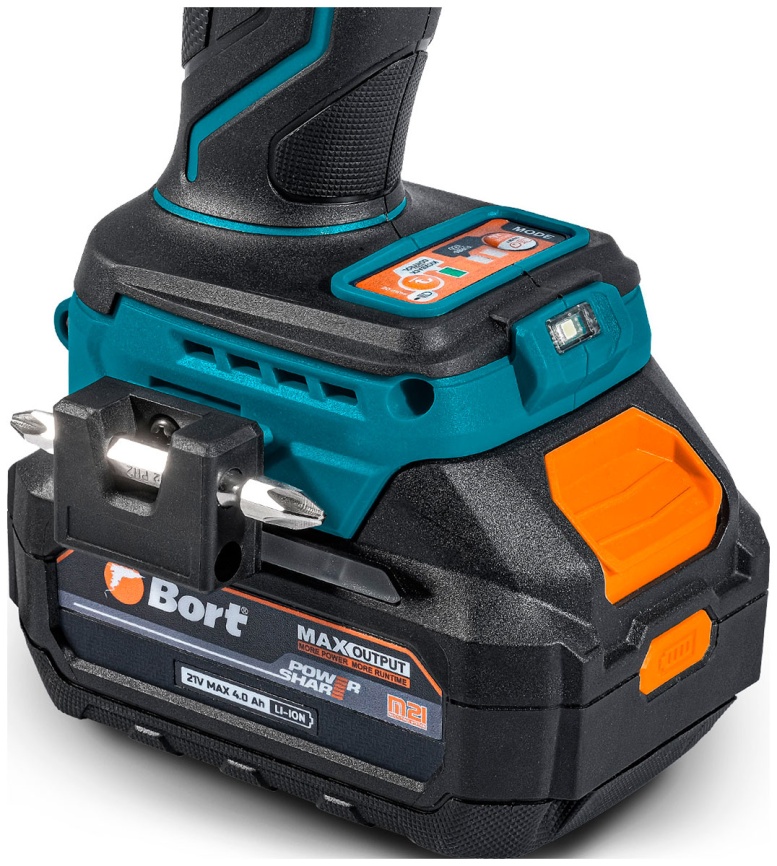 Дрель-шуруповерт аккумуляторная Bort ударная, BAB-21U (2x4А.ч) фото 6