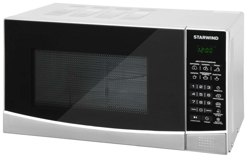 Микроволновая печь - СВЧ Starwind SMW3120 20л. 700 Вт, серебристый/черный фото 2