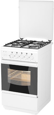 Газовая плита Flama FG 24211 W 50 см, 50 л, 4 конфорки, белый фото 1