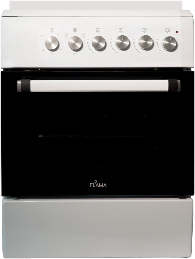 Электроплита Flama RE 1402 W 60 см, 4 конфорки, белый фото 3