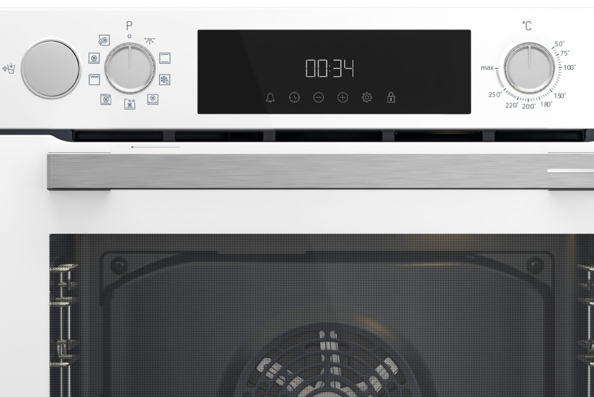 Электрический духовой шкаф Grundig GEBM12300WSA 59 см, 72 л гриль конвекция, белый фото 2