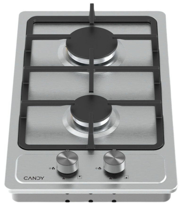 Газовая варочная панель Candy CHXM32CX 29 см, 2 конфорки электроподжиг, серебристый фото 2