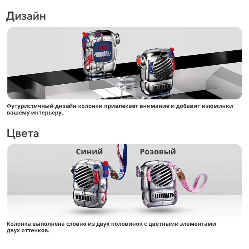 Беспроводная колонка Divoom Spark Pop, синий фото 5