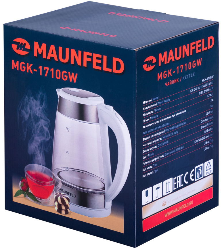 Чайник электрический Maunfeld MGK-1710GW фото 10