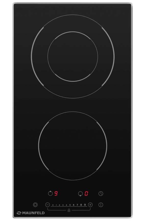 Электрическая варочная панель Maunfeld EVSE292FDBK 28 см, 2 конфорки стеклокерамика, черный фото 2