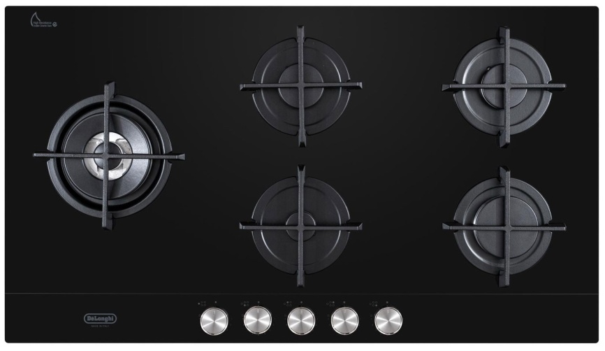 Газовая варочная панель De’Longhi NSL 590D NCM RUS 90 см, 5 конфорок электроподжиг газконтроль, черный фото 1
