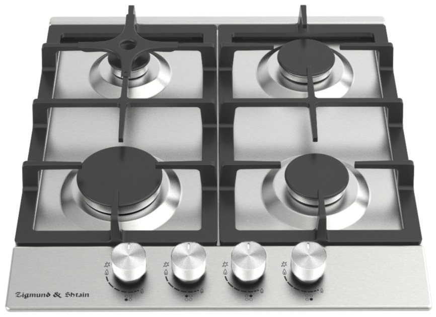 Газовая варочная панель Zigmund & Shtain G 15.4 S 46 см, 4 конфорки электроподжиг газконтроль, серебристый фото 2