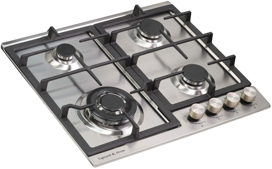 Газовая варочная панель Zigmund & Shtain G 14.6 S 58 см, 4 конфорки электроподжиг газконтроль, серебристый фото 3