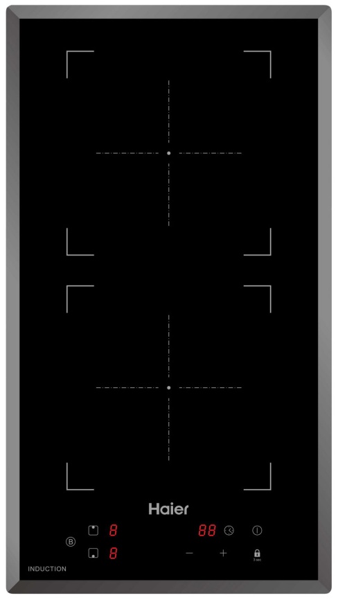 Электрическая варочная панель Haier HHY-Y32NVB 28 см, 2 конфорки стеклокерамика электроподжиг, черный фото 1
