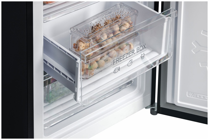 Двухкамерный холодильник NordFrost RFC 390D NFGB No frost, черный фото 4