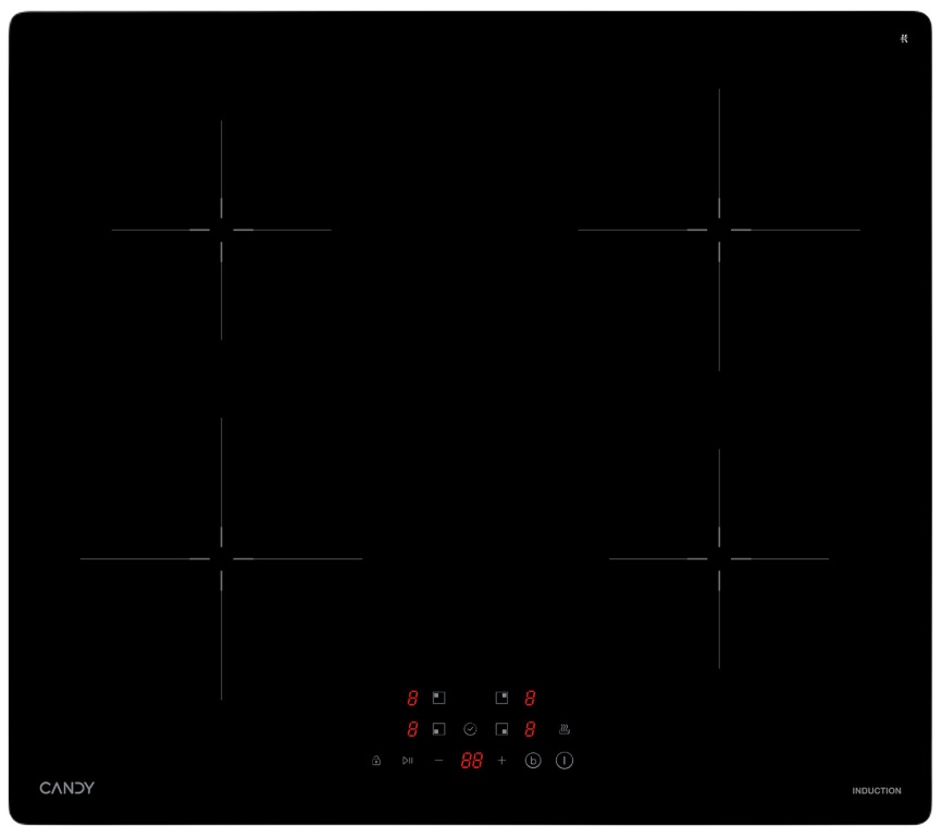 Электрическая варочная панель Candy CHXY64NB 59 см, 4 конфорки стеклокерамика, черный фото 1