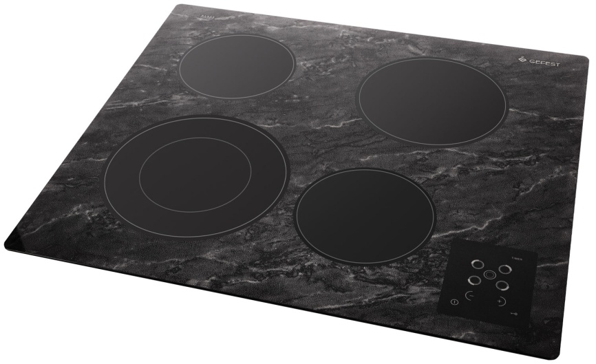Электрическая варочная панель Gefest ЭС В СН 4231 К52 59 см, 4 конфорки стеклокерамика, черный фото 3