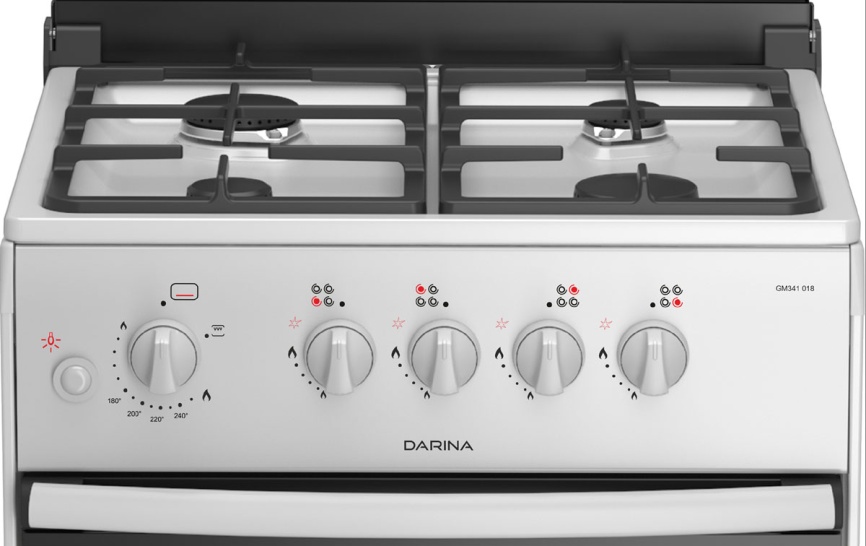 Газовая плита Darina 1B1 GM 441 018 W 50 см, 50 л, 4 конфорки, белый фото 2