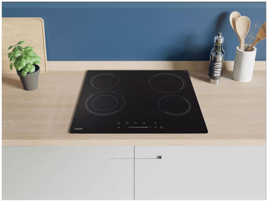 Электрическая варочная панель Candy CHXC64TDB 58 см, 4 конфорки стеклокерамика, черный фото 9