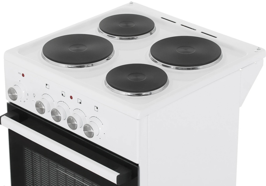 Электроплита De luxe 5004.18 э 50 см, 4 конфорки, белый фото 9