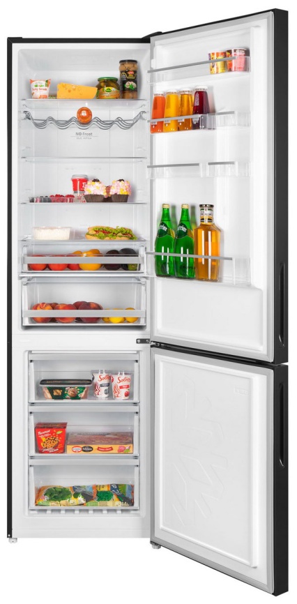 Двухкамерный холодильник Maunfeld MFF200NFSBE No frost, черный фото 2