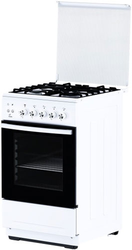 Газовая плита Flama FG 24210 W 50 см, 50 л, 4 конфорки, белый фото 1