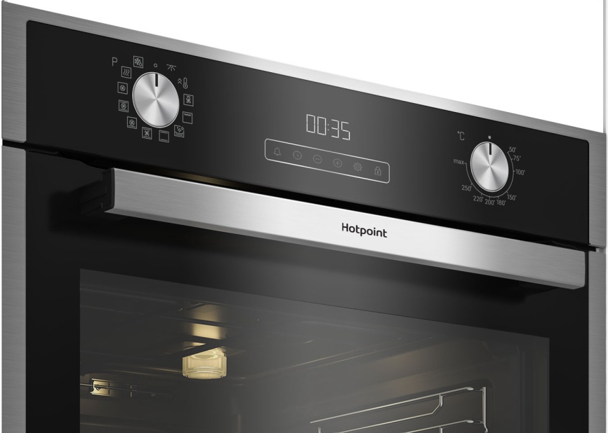 Электрический духовой шкаф Hotpoint HFE9 1234 JC IX 59 см, 72 л гриль конвекция, серебристый фото 3