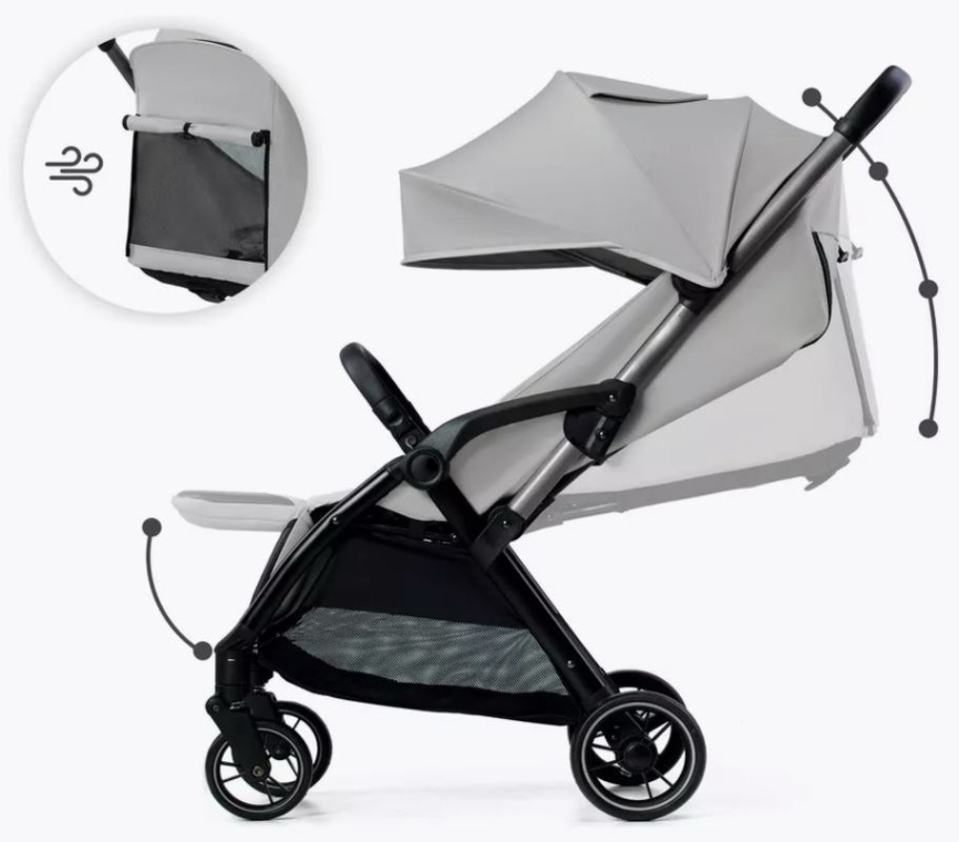 Коляска Ining Baby FOLD K353 серый фото 6