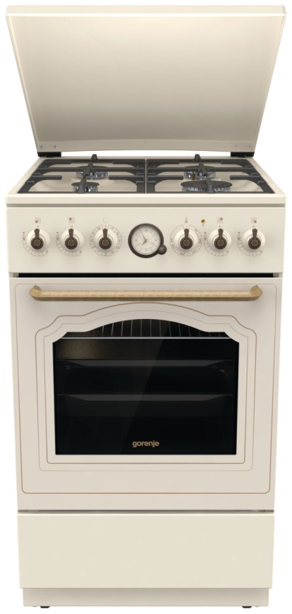 Комбинированная плита Gorenje GKS5B70CLI 50 см, 70 л, 4 конфорки, бежевый фото 1