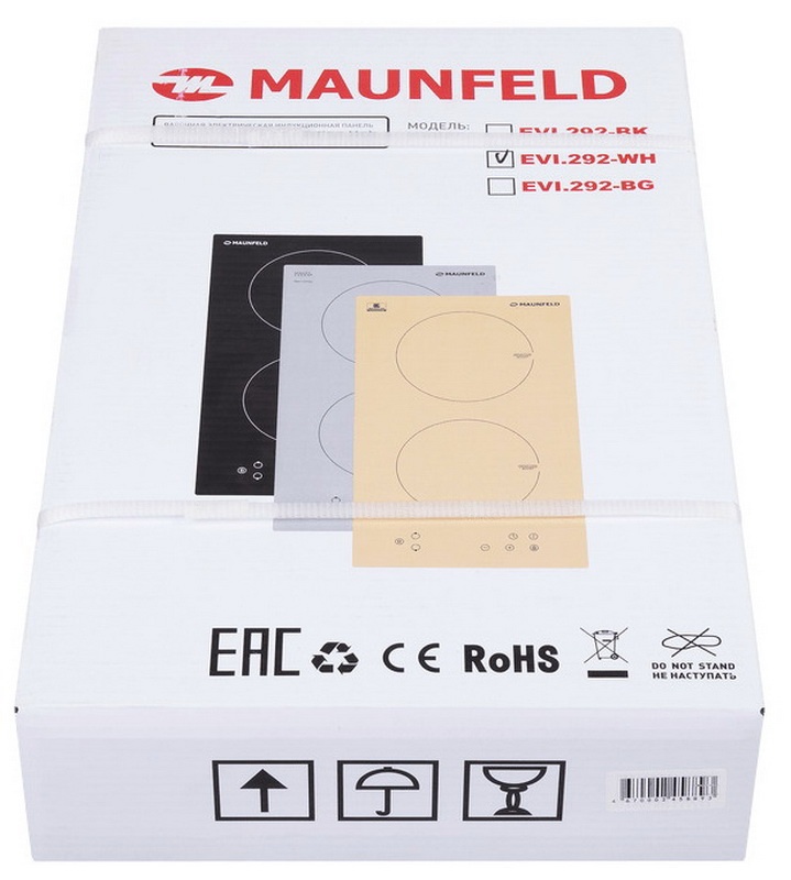 Электрическая варочная панель Maunfeld EVI.292-WH 28 см, 2 конфорки стеклокерамика, белый фото 10