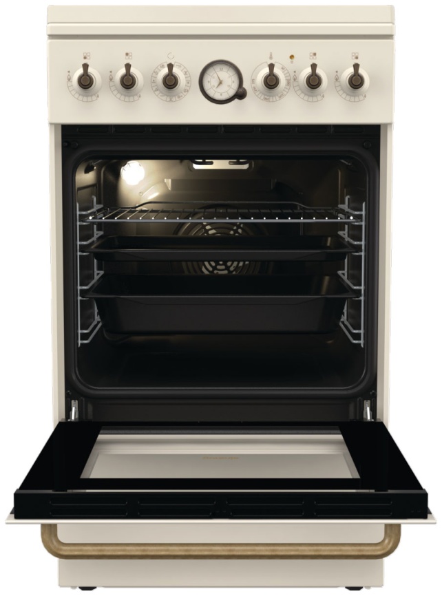 Комбинированная плита Gorenje GKS5B70CLI 50 см, 70 л, 4 конфорки, бежевый фото 4