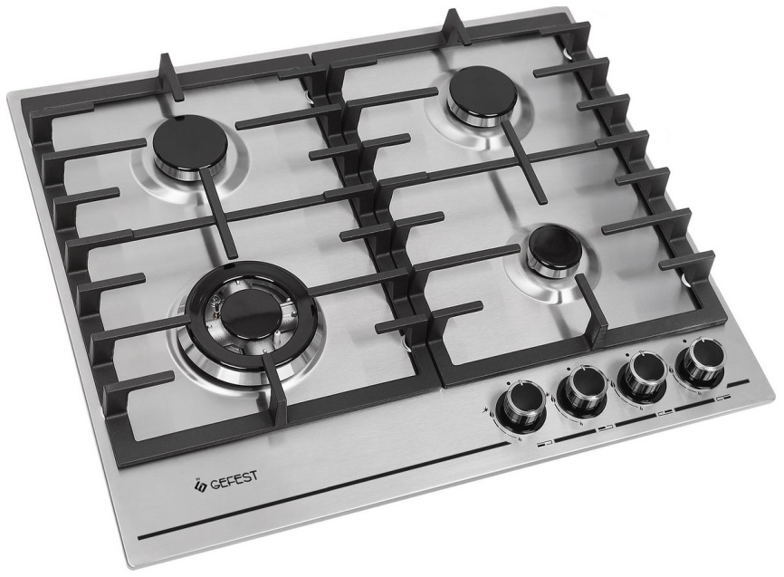 Газовая варочная панель Gefest ПВГ 1214-01 К5 60 см, 4 конфорки электроподжиг газконтроль, серебристый фото 3