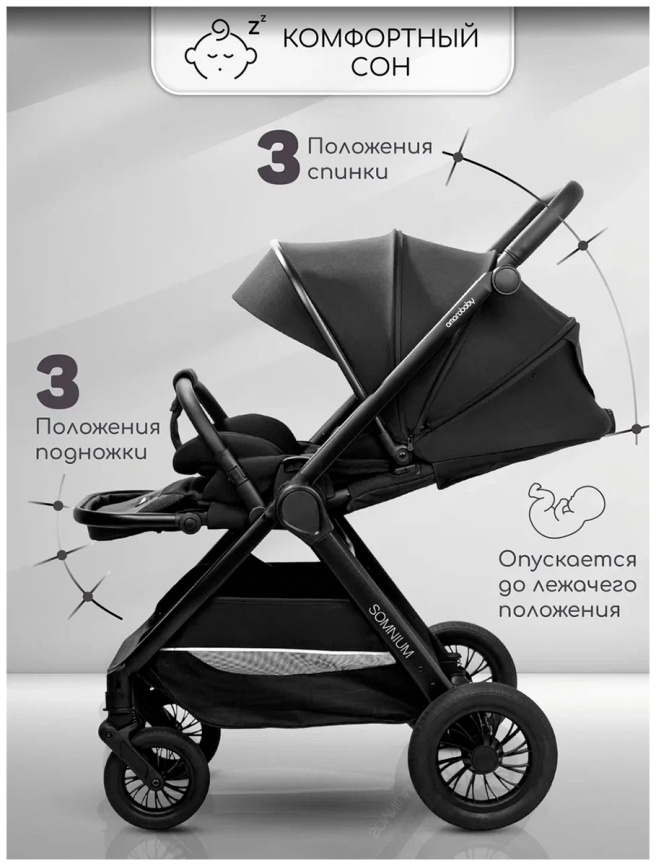 Прогулочная коляска  Amarobaby Somnium, черный (AB25-10SOMNIUM/09) фото 4