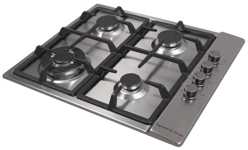 Газовая варочная панель Zigmund & Shtain GN 98.61 S 58 см, 4 конфорки электроподжиг газконтроль, серебристый фото 3