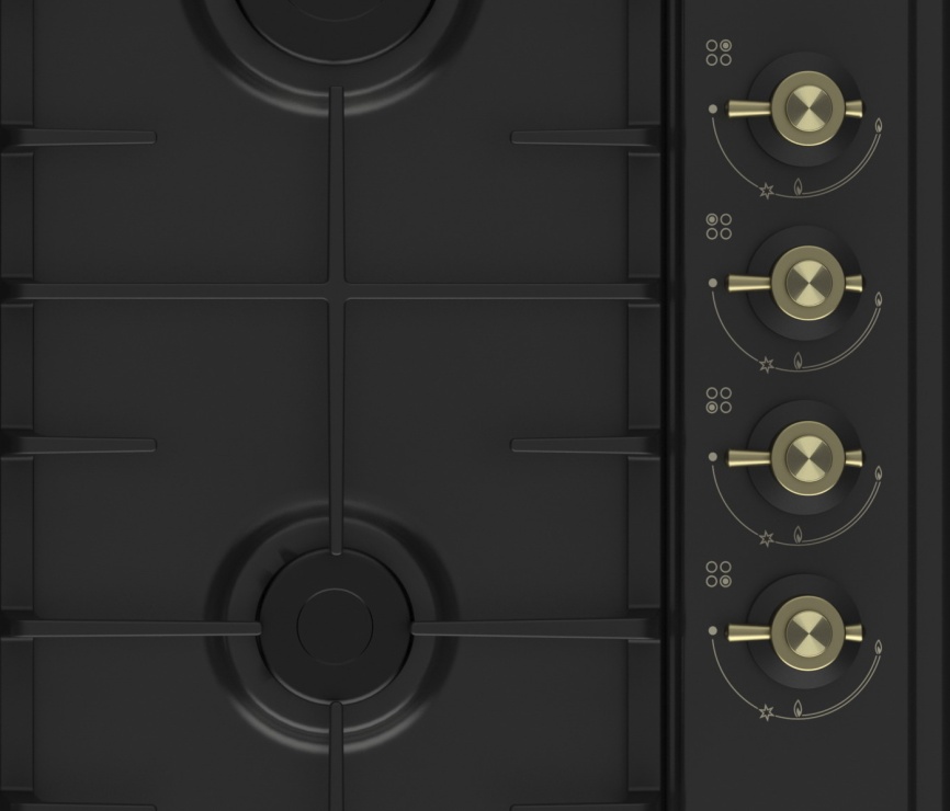 Газовая варочная панель Darina 1T 18 BGM 341 11 At 59 см, 4 конфорки электроподжиг, антрацит фото 3