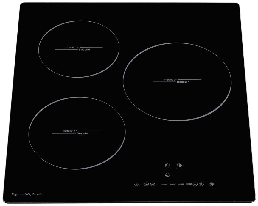 Электрическая варочная панель Zigmund & Shtain CI 35.4 B 45 см, 3 конфорки стеклокерамика электроподжиг, черный фото 3