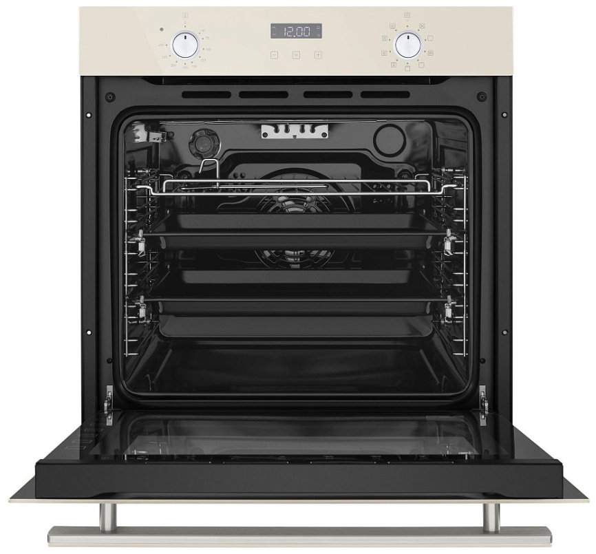 Электрический духовой шкаф Maunfeld EOEM.769 BG 59 см, 76 л гриль конвекция, слоновая кость фото 2