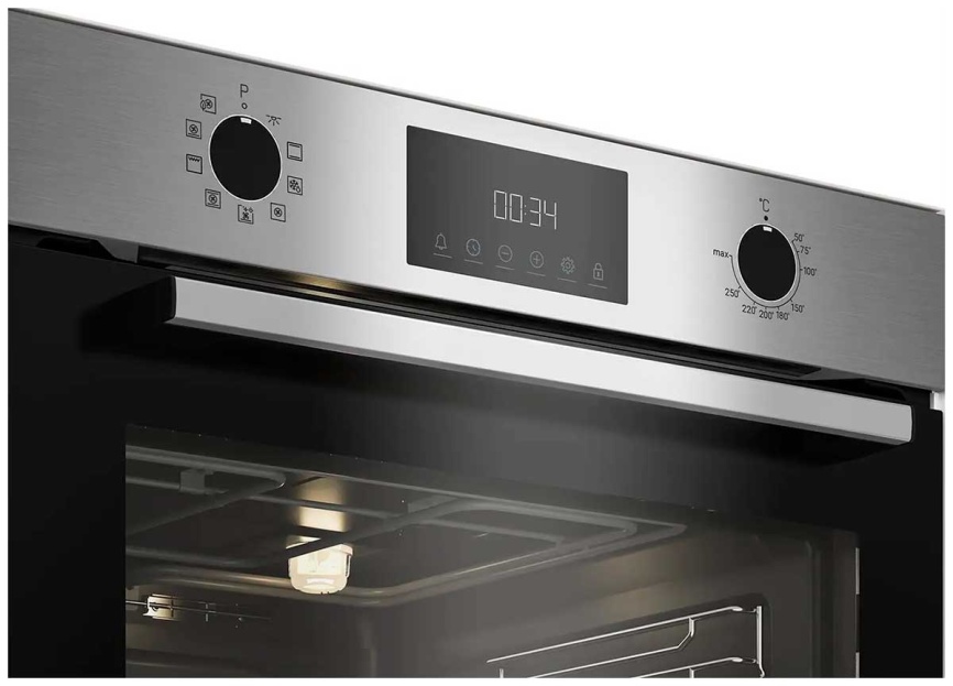 Электрический духовой шкаф Indesit IFE 3841 J IX 59 см, 72 л гриль конвекция, серебристый фото 3