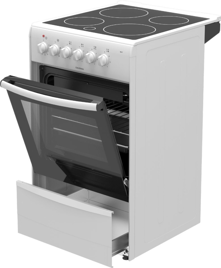 Электроплита Darina B 3607 W 50 см, 50 л, 4 конфорки, белый фото 3