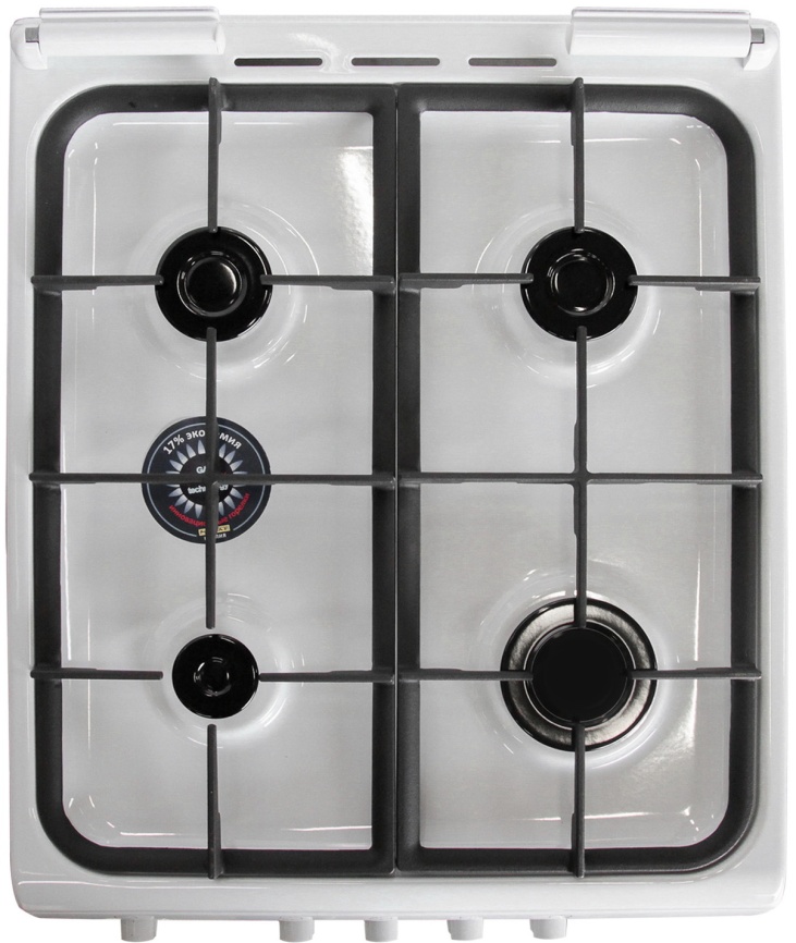 Газовая плита De luxe 506040.04 г 50 см, 54 л, 4 конфорки, белый фото 5