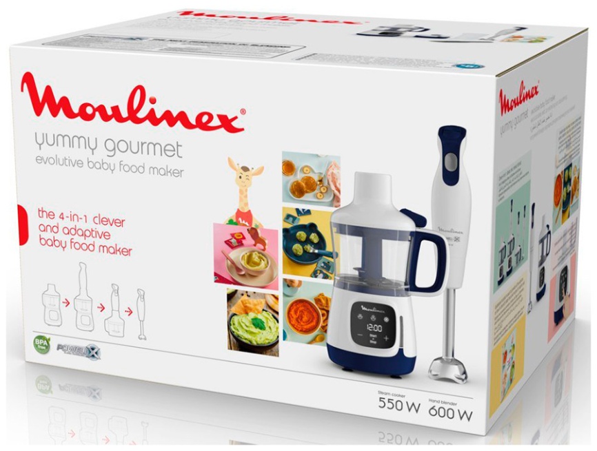 Блендер 4 в 1 Moulinex Yummy Gourmet DD55W110 белый/черный фото 3