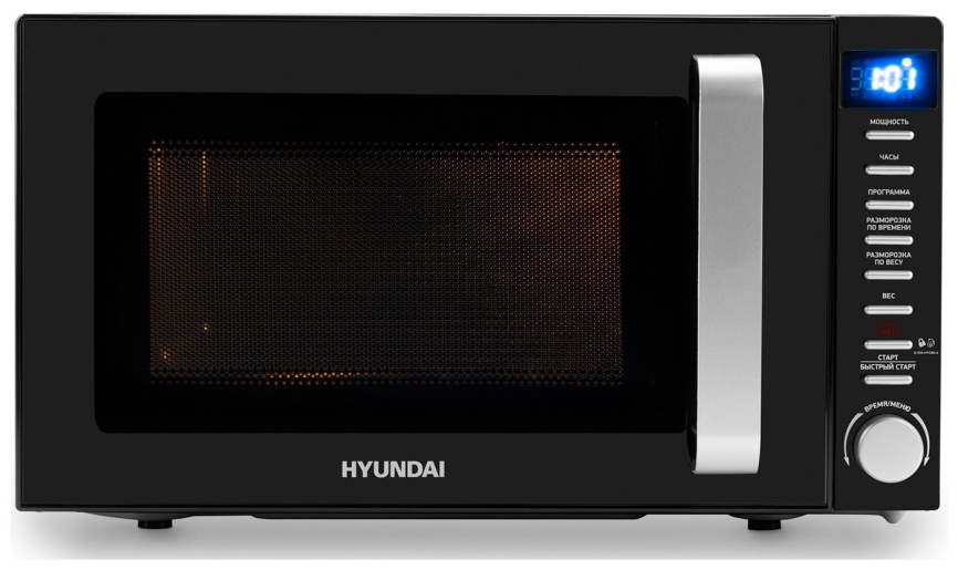 Микроволновая печь - СВЧ Hyundai HYM-D3034, 20 л, 700 Вт, черный/хром фото 3