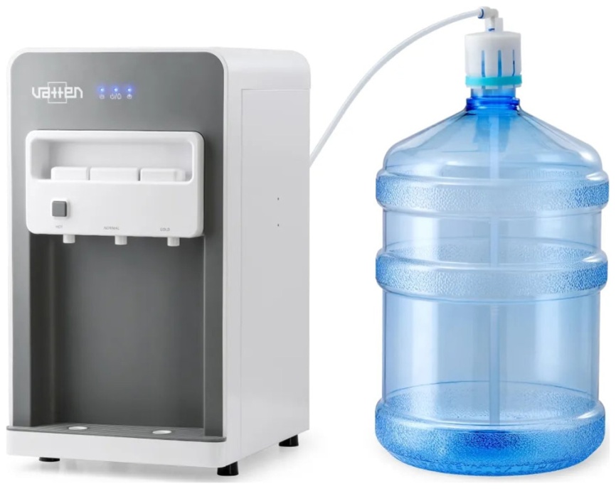 Кулер Vatten LD53JK, встраиваемый, настольный, со скрытой бутылью, серый с белым (УТ-00001032) фото 1