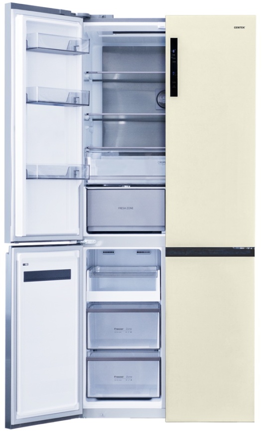 Многокамерный холодильник Centek CT-1746 NF Beige Glass фото 3