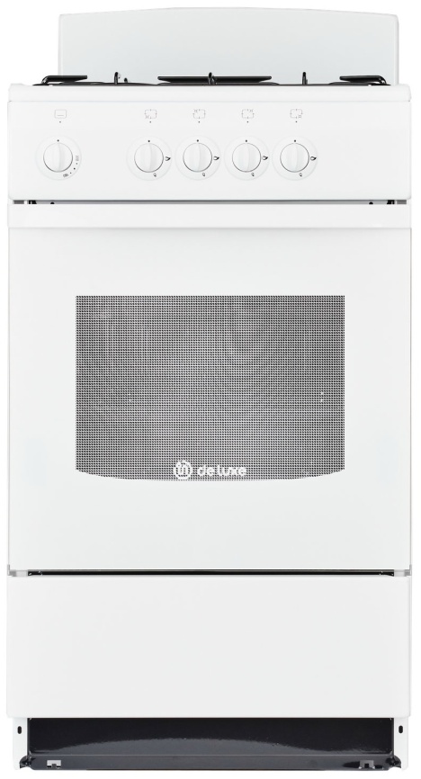 Газовая плита De luxe 5040.45 г 50 см, 43 л, 4 конфорки, белый фото 1