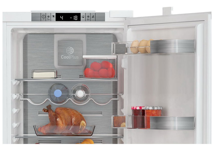 Встраиваемый двухкамерный холодильник Grundig GKIN25720 No frost, белый фото 4