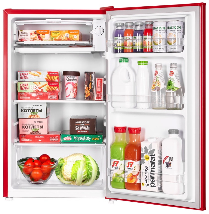 Однокамерный холодильник Maunfeld MFF83RR, красный фото 3