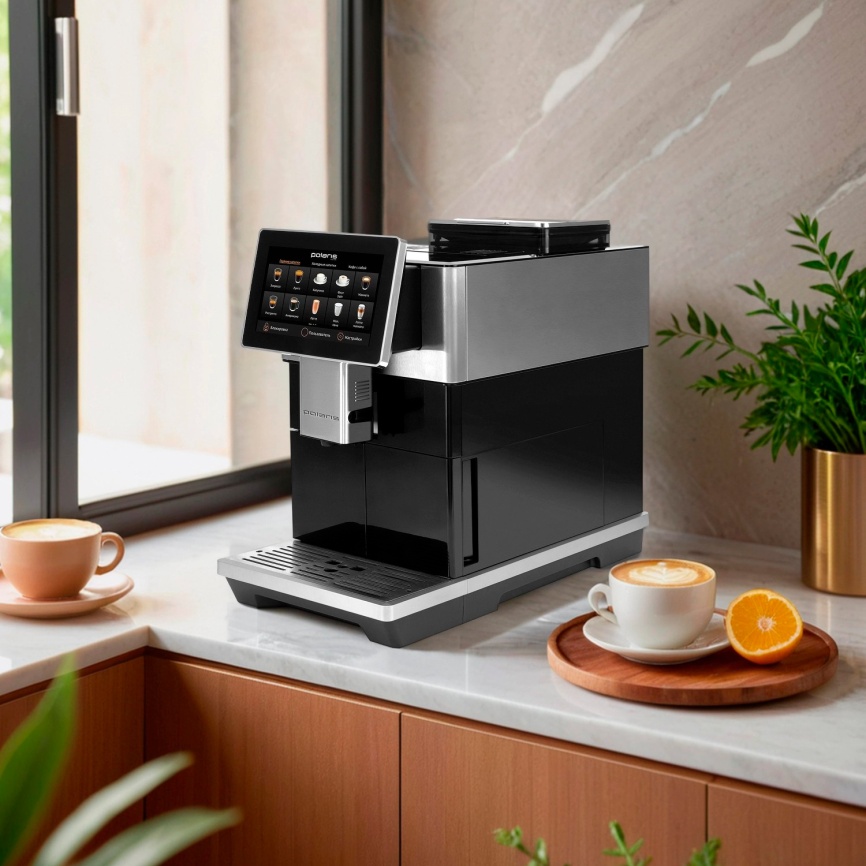 Кофемашина автоматическая Polaris PACM 2081AC WIFI IQ Home, черный фото 5