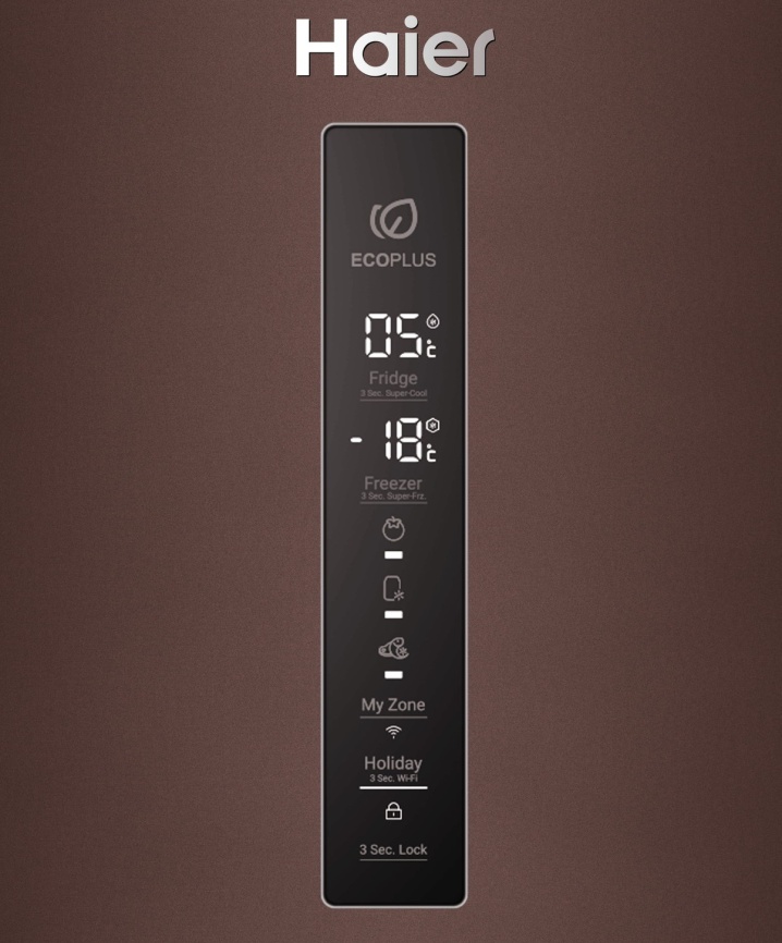 Двухкамерный холодильник Haier C4F740CLBGU1 No frost, коричневый фото 8